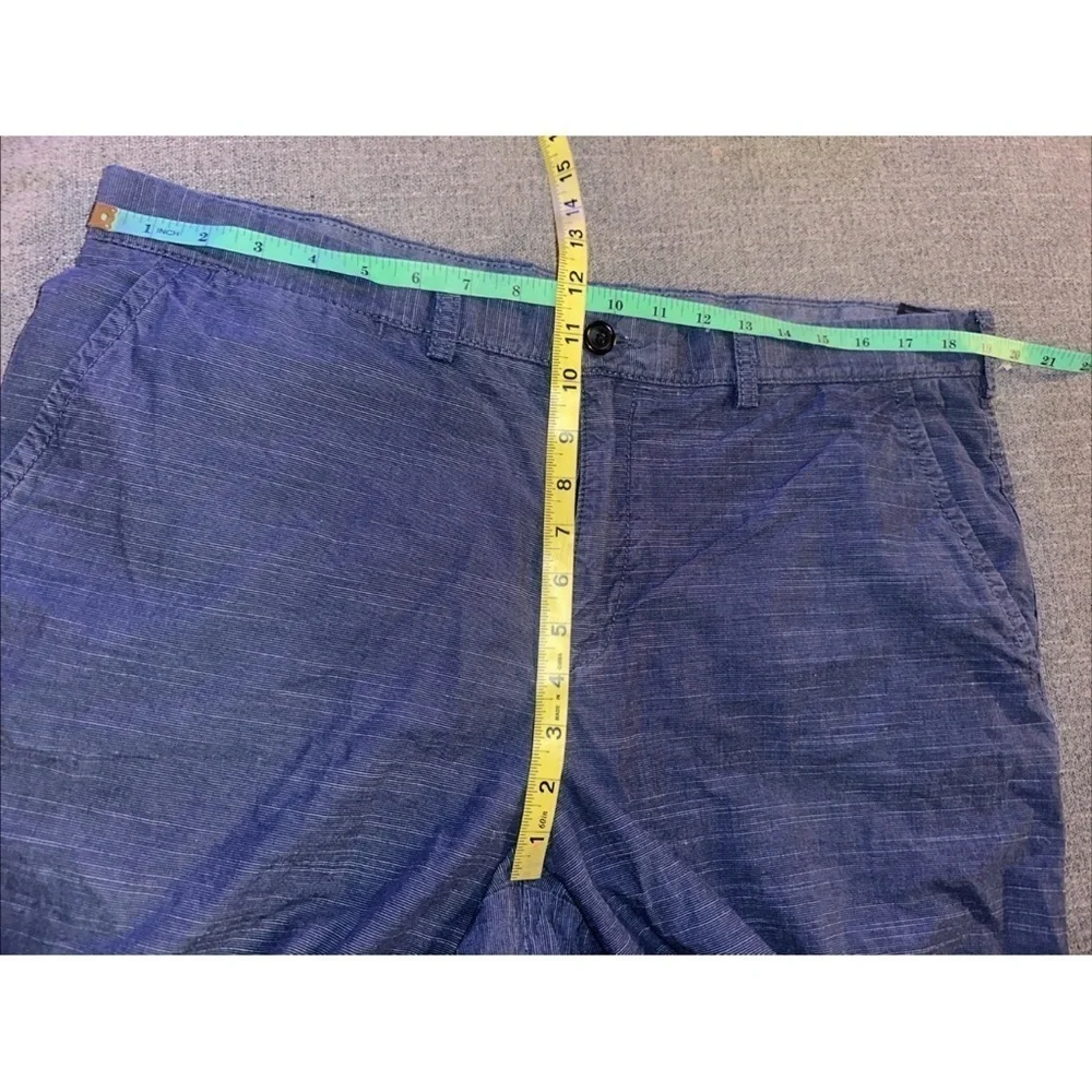 Tommy Hilfiger Men's Trouser Flat Front Size 38 Blue Striped Bermuda Shorts